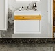 Бриклаер Мебель для ванной Берлин 70 белая с ручкой дуб золотой – фотография-27